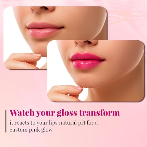 Kleancolor Lipracadabra Color Changing Lip Gloss 2 Pack – pH Activated Clear Gloss Reveals a Custom Pink Tint – Lightweight