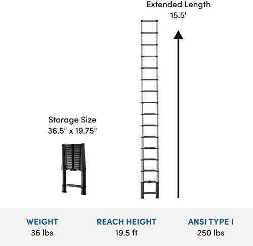 Xtend & Climb Contractor Series 155+/250 Telescoping ladder, Black | Contractor Series