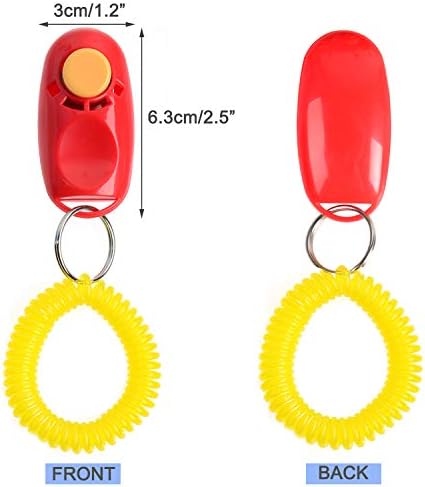Coolrunner 7pcs 7 Color Universal Animal Pet Dog Training Clicker | with Wrist Bands Strap