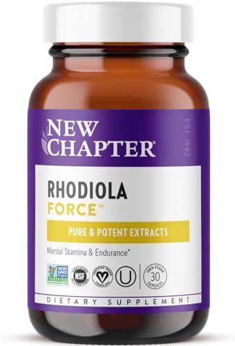 New Chapter Rhodiola Force 300mg with Potent Vegan Rhodiola for Mental Focus & Stamina