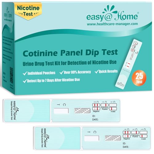 Easy@Home 25 Pack Nicotine Urine Test Strips, Cotinine Urine Screen Test