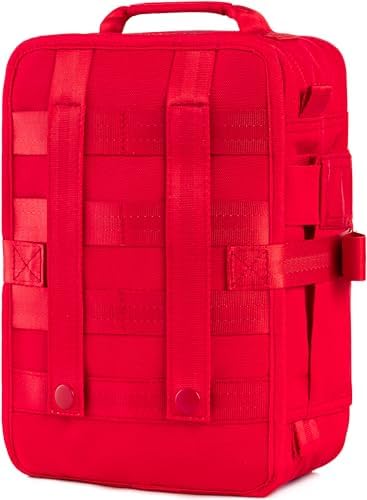 SurviveX Large First Aid Kit, Labeled Pockets, Zip Stitch Wound Closures | Close wounds without stitches, quickly find what you need, first aid emergency kit for car, home, travel, camping, outdoors