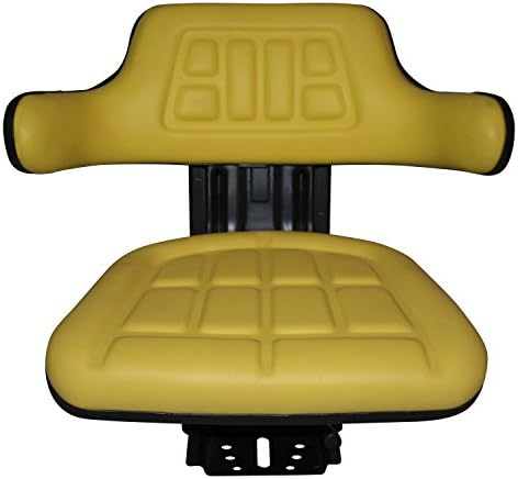 TRAC SEATS YELLOW WAFFLE STYLE UNIVERSAL TRACTOR SUSPENSION SEAT WITH TILT FITS JOHN DEERE 5200 5210 5300 5310