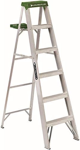 Louisville Ladder AS4006 6-Foot Aluminum Step Ladder, 225-Pound Capacity, Green, 6 Feet