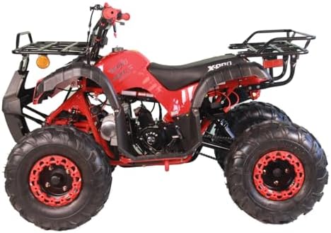 X-PRO 125cc ATV 4 Wheels Quad 125 ATV Quads with LED Lights, Big 19"/18" Tires!（Army Black）