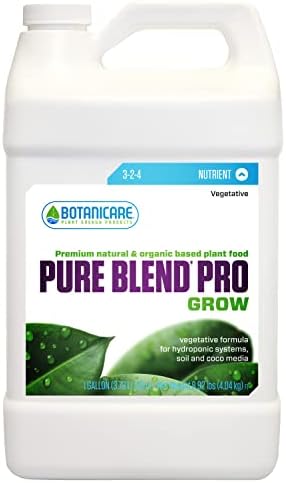 Botanicare Pure Blend Pro Grow, Nutrient, 3-2-4, 1 gal.