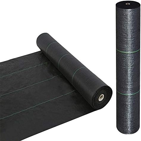 Goasis Lawn Weed Barrier Control Fabric Ground Cover Membrane Garden Landscape Driveway Weed Block Nonwoven Heavy Duty 125gsm Black,3FT x 100FT