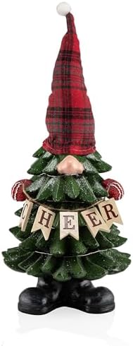 Alpine Corporation 12" Tall Outdoor Garden Gnome with Mushroom Yard Statue Decoration