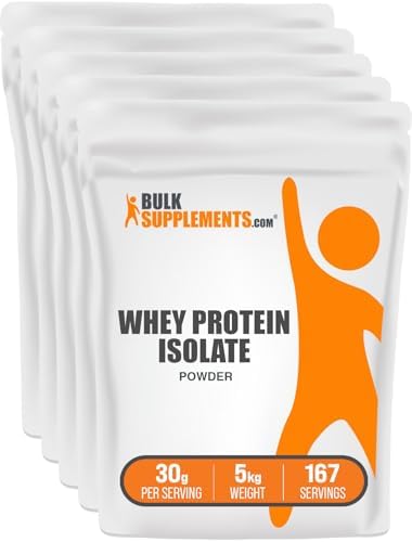 BulkSupplements.com Whey Protein Isolate Powder - Unflavored Whey Protein Powder, Nutritional Supplement - Gluten Free, 30g per Serving, 1kg (2.2 lbs) (Pack of 1)