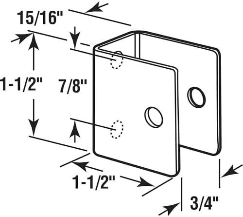 Sentry Supply 656-8196 U-bracket, For 3/4 In. Panels, Stainless Steel Construction, Satin Finish (Single Pack)