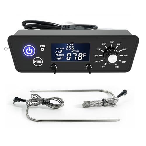 Digital LCD Display Trapezoid Thermostat Controller Board Panel Replacement Kits Compatible for Pit Boss Series 3/4/5/7 Wood Pellet Vertical Smoker
