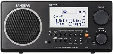 Sangean WR-2BK FM-RBDS AM Wooden Cabinet Digital Tuning Radio (Black) (Renewed)