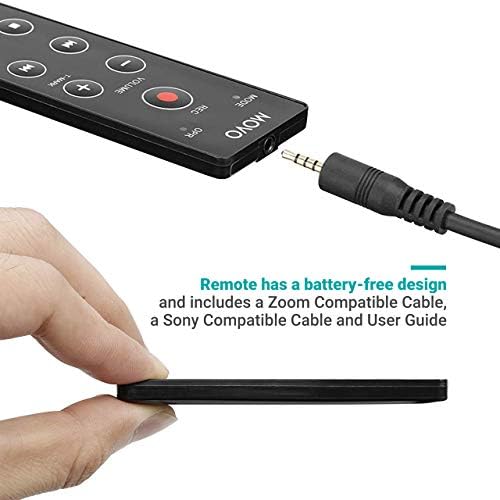 Movo REC-4 Wired Remote Control for Zoom H2n, H4n Pro, H5 and H6 Portable Digital Handy Recorders - Also Compatible with Sony M10, D50, D100