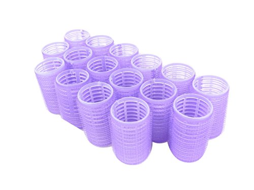 Set of 16 Self Grip Holding Hair Rollers Pro Salon Hairdressing Curlers Great for Fine & Short Hair - Medium Size Self Stick Hair Roller