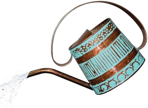 Robert Allen MPT01508 Danbury Metal Watering Can, Teal/Copper