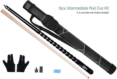 Ergonomic Design 58" Maple Pool Cue Stick Kit with Hard Case | 13mm Tip