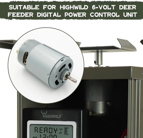 Highwild 6V Deer Feeder Motor Spinner Drive Kit, Universal Replacement Heavy-Duty 1/8" Shaft Motor for Game feeders, Hunting Feeders, Corn feeders