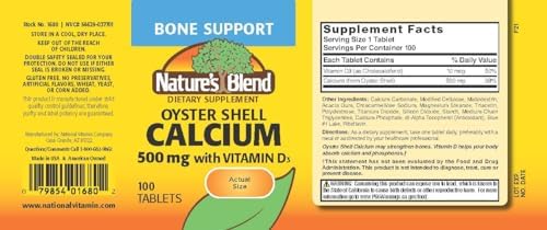 Oyster Shell Calcium with D3 100 Tabs