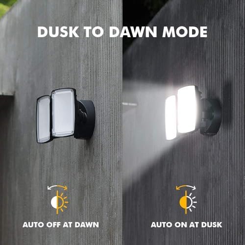 LUTEC 2 Packs 14W LED Flood Light Outdoor, 1300LM 5000K Single-Head Floodlight