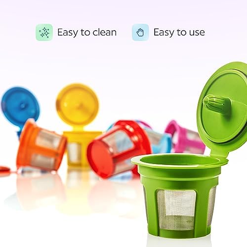 7 Pack Reusable K Cups for Keurig Coffee Makers – BPA-Free Refillable Coffee Pods, 7 Colors – Compatible with Keurig Brewers