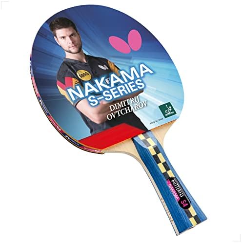 Butterfly Nakama S4 Table Tennis Racket - Carbon Fiber Power With Surprising Control - Nakama Series - Includes 2 40+ Balls - Recommended For