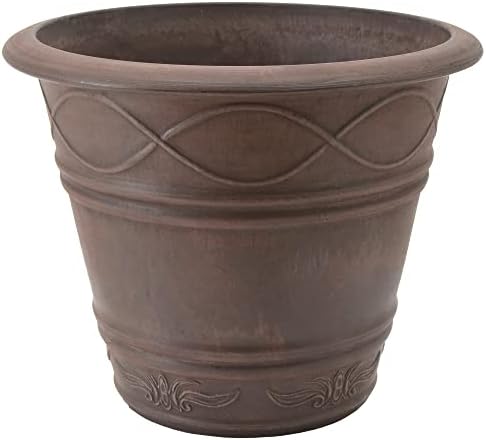 PSW Pot Collection Western Weave Planter Pot for Indoor and Outdoor Plants and Gardens, 14.5-inch, Taupe