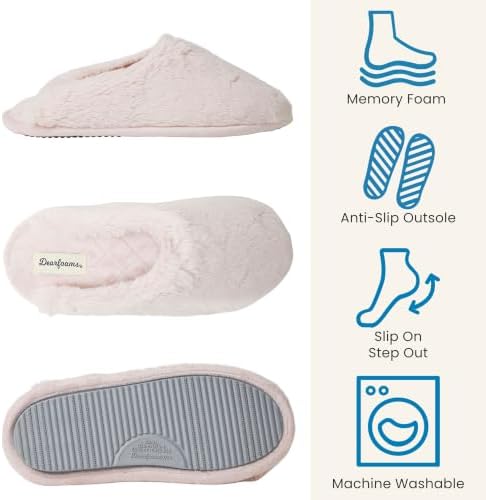 Dearfoams Women's Bailey Plush Furry Scuff