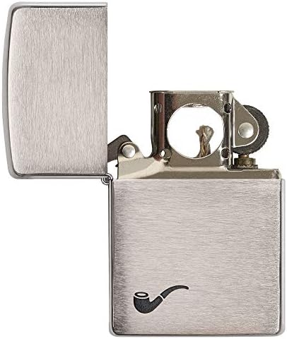 Zippo Unisex-Adult Pipe Lighter, Brushed Chrome Black Pipe, One Size | Ideal gift for Birthdays, Father's Day, Christmas, Valentine's Day, Weddings