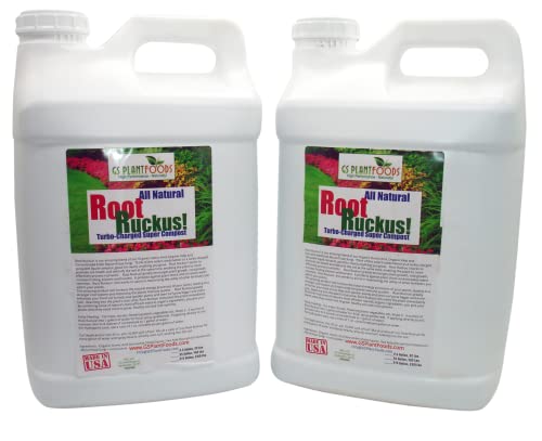 GS Plant Foods Root Ruckus Compost Fertilizer Organic Plant Food - Turbo Charged Compost for Plants - Humic Acid & Sea Kelp Nutritional Root Supplement for Lawns, Soil, Shrubs & Vegetables - 1 Gallon