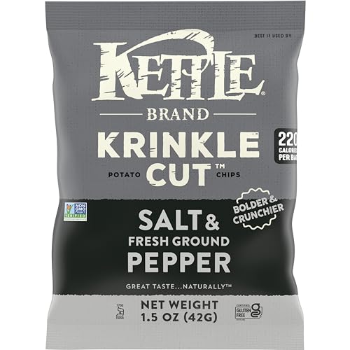 Kettle Brand Krinkle Cut Salt and Fresh Ground Pepper Potato Chips, 13 Oz