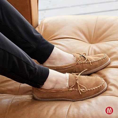 Minnetonka Women's Pile Lined Hardsole Moccasin Slippers