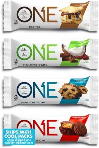 ONE Protein Bars, Best Sellers Variety Pack, Gluten Free Protein Bars with 20g Protein and 1g Sugar, Pantry Staples, 2.12 oz (12 Count)