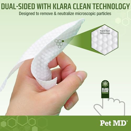 Pet MD Dog Ear Cleaning Wipes – Otic Cleanser for Dogs - 100 ct | Soothing Ear Care with Aloe Vera & Eucalyptus, Regular Wipes