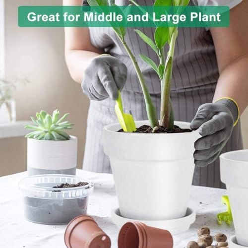 vensovo 8 Inch Clay Pot for Plant with Saucer - 2 Pack Large Terra Cotta Plant Pot with Drainage Hole, Clay Planters Pot