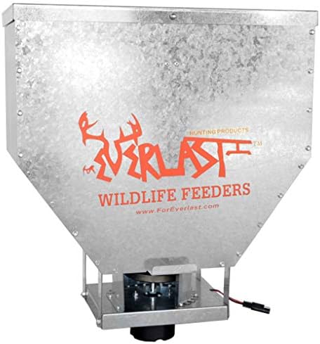 Wildlife Road Feeder,Galvanized Steel,100-pound- Deer Feeder to Feed Game Deer Corn, ATV Or Truck Spreader