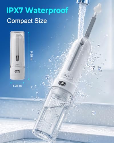 Nasal Irrigation System, Neti Pot Sinus Rinse Bottle 190ML, 3 Pressure Modes Led Display, 180° Adjustable, 1600mAh Nose Cleaner for Sinus Relief