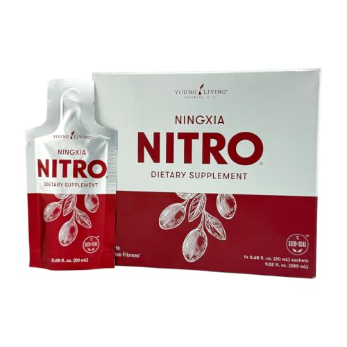 Young Living NingXia Nitro | 1 Pack (14 Sachets) | Energizing Wolfberry Drink with Green Tea & Korean Ginseng | Supports Focus