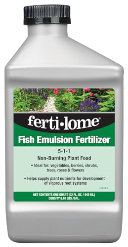 Fertilome (10614) Fish Emulsion Fertilizer 5-1-1, 1 gal | 5-1-1 concentrated fish solubles - Natural nutrient release for houseplants, fruits & vegetables - Gardeners