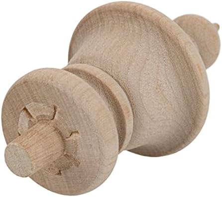 Turned Birch Wooden Finial | 3 1/2 Height | Unfinished Wood Finials for Crafts, Decorative Finials for Birdhouse, Grandfather Clock, Curtain Rod