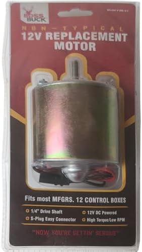Boss Buck Large Heavy-Duty Motor 12V - Versatile Hunting Game Feeder Feed Dispension Device with S-Plug Connector for Automatic Feeding Kit