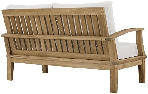 ModwayEEI-1144-NAT-WHI-SETMarina Premium Grade A Teak Wood Outdoor Patio Loveseat Natural White