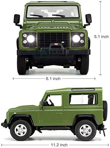RASTAR Land Rover Defender RC Car, 1/14 Land Rover Remote Control Toy Model Car, Doors Opened by Manual– Green