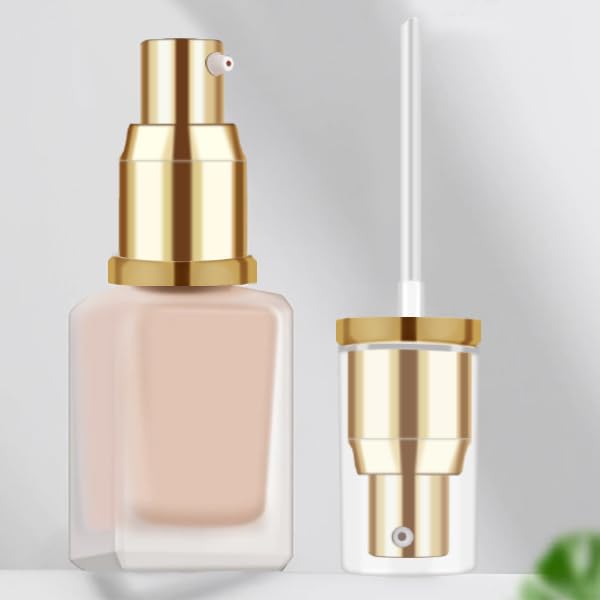 Chris.W 2Pack Foundation Pump Fit for Estee Lauder Double Wear Foundation | DW Replacement Pump Dispenser, for New and Original Bottles, Gold