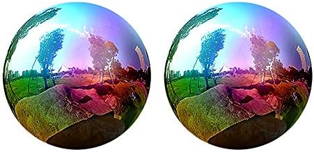 Gazing Globe - 6/8/10Inch Rainbow Stainless Steel Shiny Gazing Balls for Gardens and Ponds (6 inch)