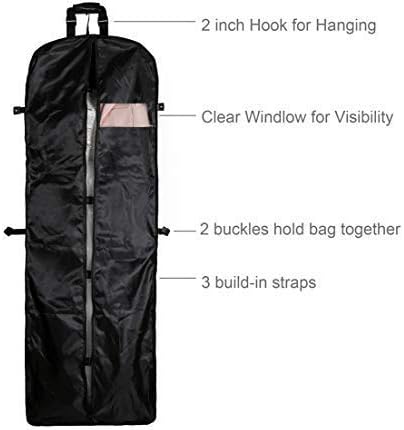72" Tri-Fold Wedding Garment Bag for Long Dress & Gown,Hanging Travel Carry on Storage bag for Men Women