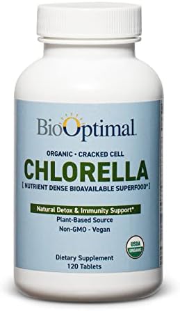 BioOptimal Organic Chlorella Tablets - 120 Tablets | Organic, Non-GMO
