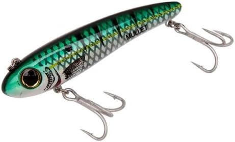 Bomber Lures Mullet Slow-Sinking Twitch / Walking Saltwater Fishing Lure - Excellent for Speckled Trout, Redfish, Stripers and More, 3 1/2 Inch, 5/8 Ounce