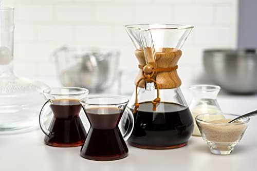 Chemex Pour-Over Glass Coffeemaker - Classic Series - 8-Cup - Exclusive Packaging | Manual Drip Coffee Brewer, Non-Porous Borosilicate Glass