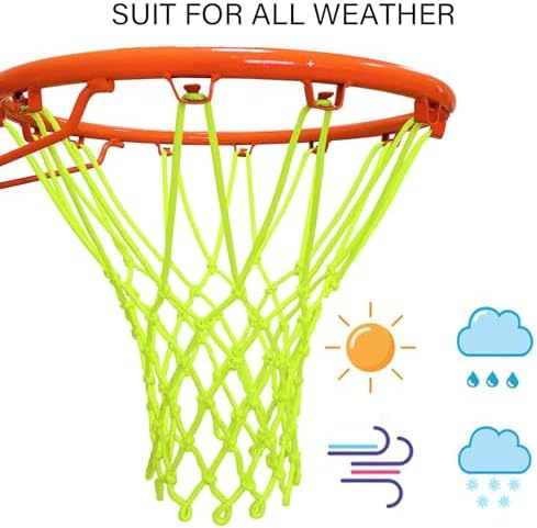 LAO XUE Nightlight Basketball Net Replacement,Luminous Outdoor Nylon Net