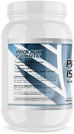 Nutrition Prolific Isolate All Natural Whey Protein Isolate (Gluten Free, Lactose Free, Stevia Sweetened, 25g Protein, 100 Calories) – 2.5lb Jar – Chocolate